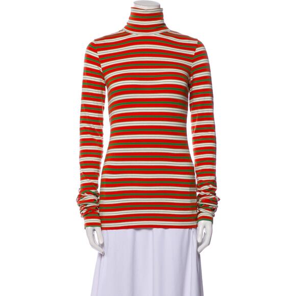 Marni Striped Turtleneck Sweater Orange Striped - S - Picture 1 of 3